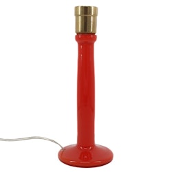 Bordslampa i rött glas och mässing