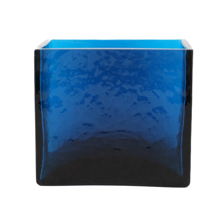 Petroleumblå vas - fyrkantig