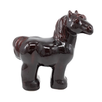 Stor mörkbrun häst i keramik - Jie Gantofta