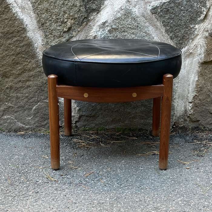Vintage pall - valnöt och skinn