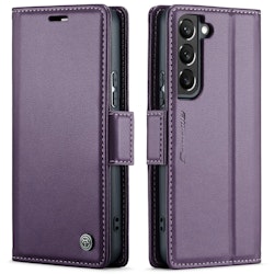 Samsung S23 - Fodral Premium Läder RFID Skyddat CaseMe® Lila