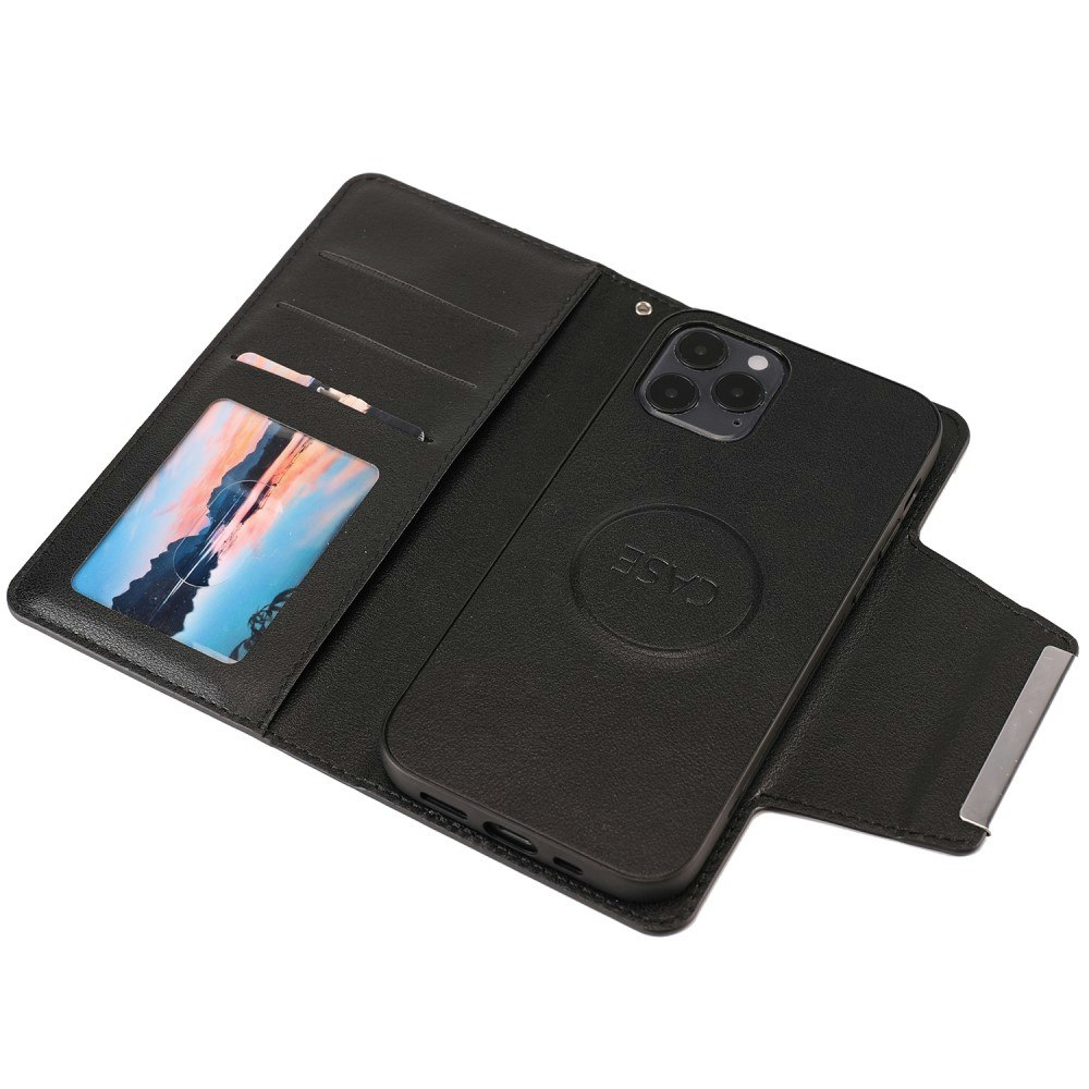 IPhone 12 - 2in1 Magnet Plånboksfodral Svart