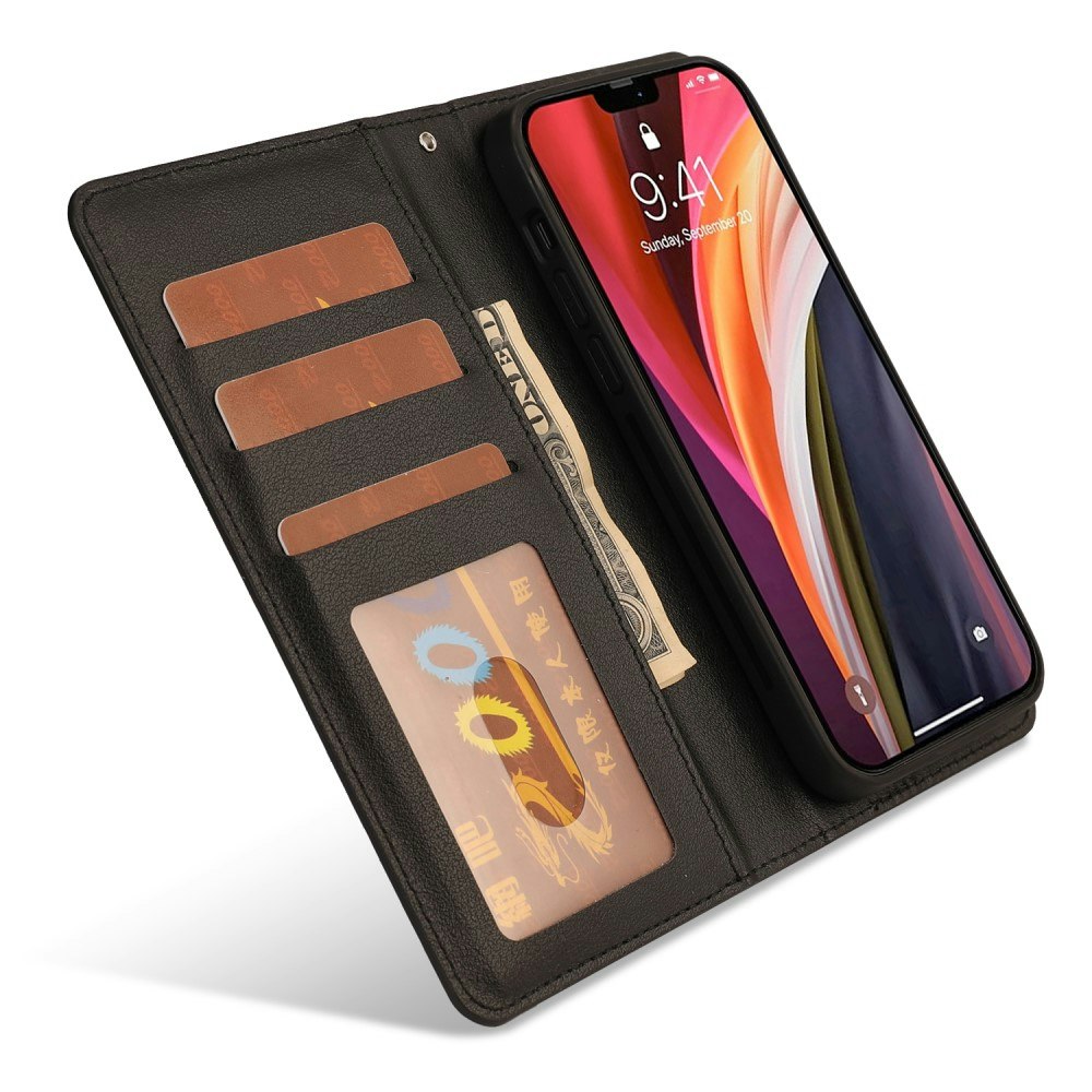 IPhone 12 - 2in1 Magnet Plånboksfodral Svart