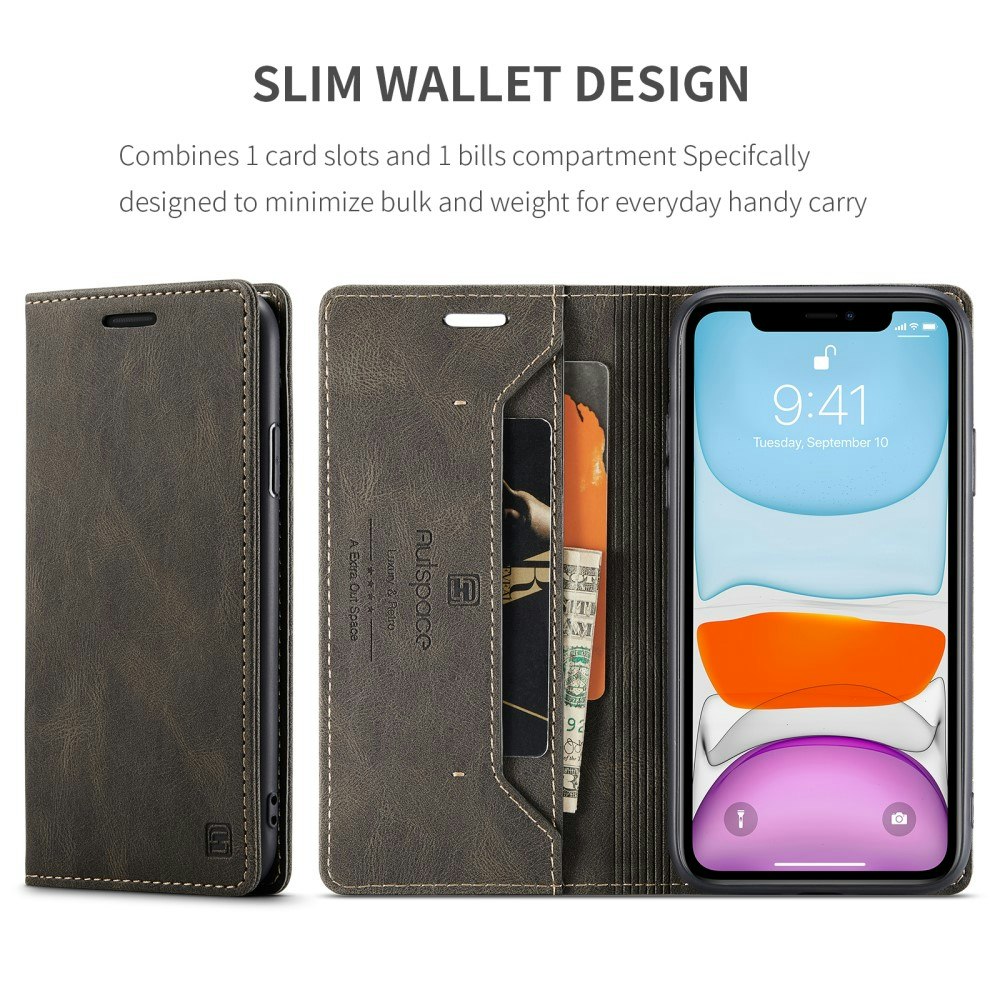 iPhone 11 - Fodral Premium RFID Skyddat Brun