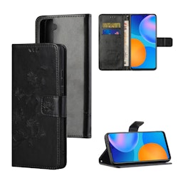 Samsung Galaxy S21 FE - Läder fodral Fjärilar Svart