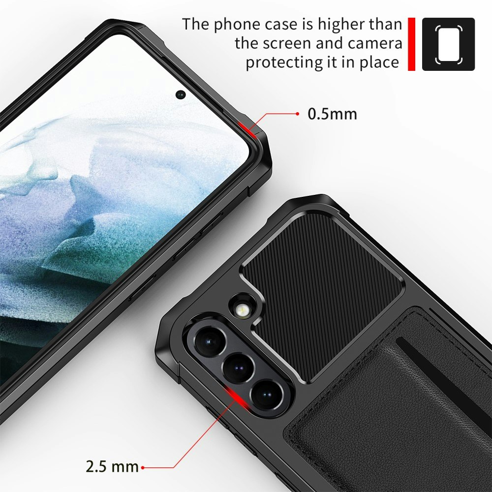 Samsung Galaxy S21 FE Stöttåligt Skal Kortfack Solid® Svart