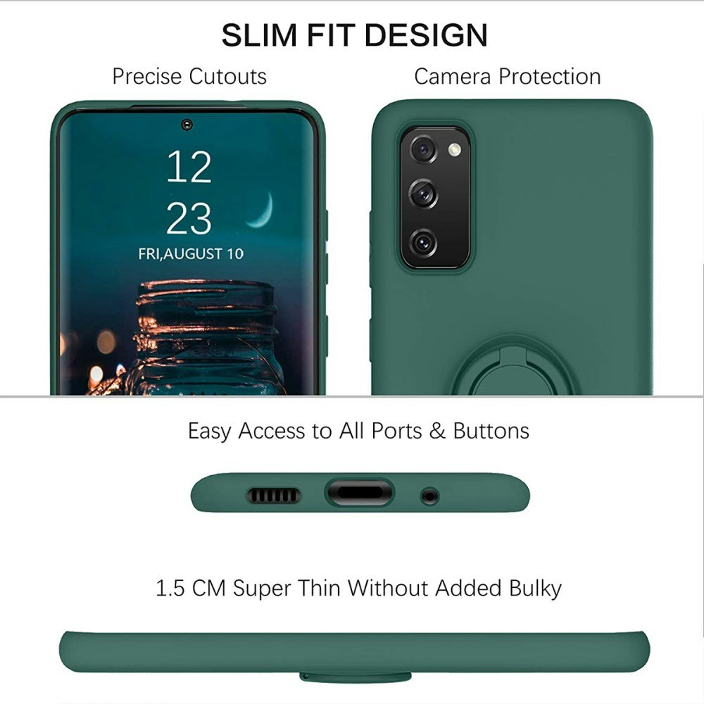 Samsung Galaxy S20 FE - Välj Färg Silikonskal Stötdämpande Ringhållare