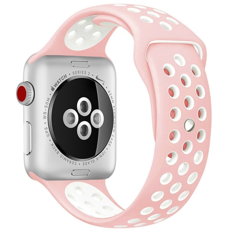 Silikon Armband Apple Watch 38/40/41 mm Silikonarmband Rosa/Vit