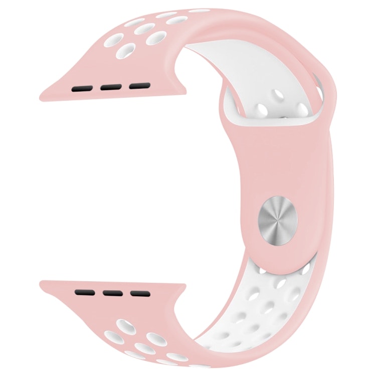 Silikon Armband Apple Watch 38/40/41 mm Silikonarmband Rosa/Vit