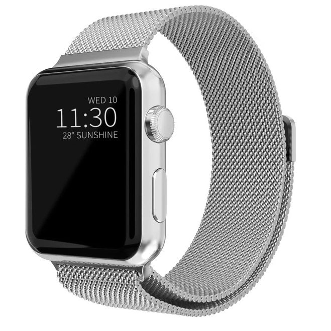 Armband Milanese Loop Kompatibelt Apple Watch 42/44/45 mm Silver