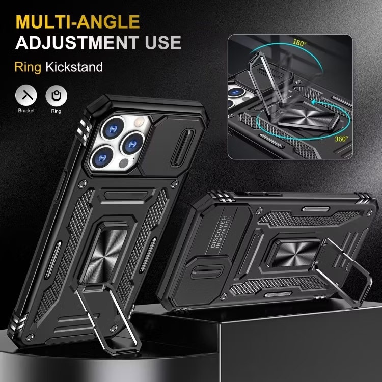 iPhone 16 Pro Max - Skal CamShield / Kameraskydd Ringhållare Svart