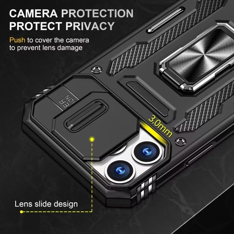 iPhone 16 Pro Max - Skal CamShield / Kameraskydd Ringhållare Svart