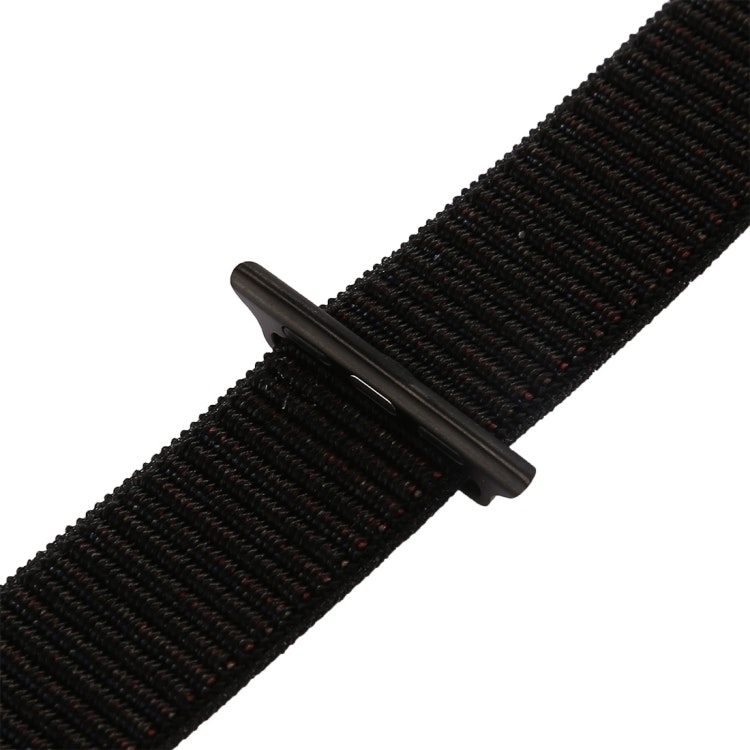 Nylon Armband Apple Watch 42/44/45 Sportloop Kardborreband Svart