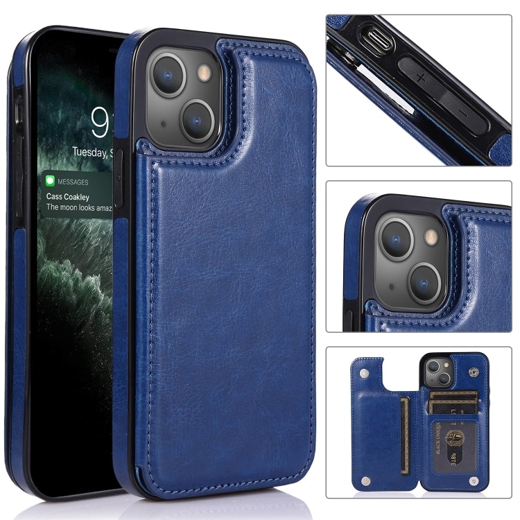 iPhone 13 Pro Max - Solid® Stöttåligt Läder Skal Korthållare Välj Färg