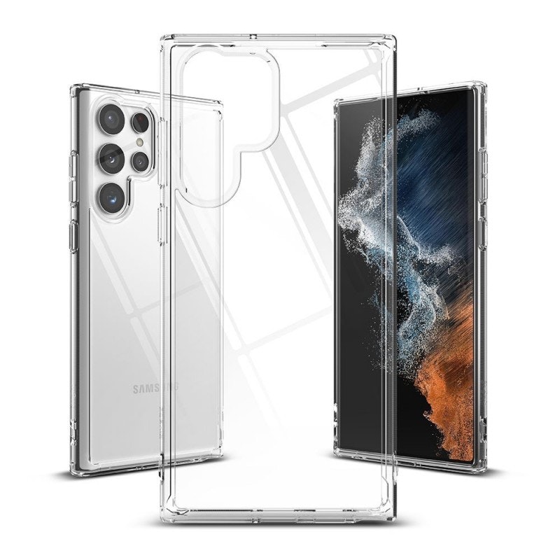 Samsung S22 Ultra - Stöttåligt Transparent Silikon Skal Solid® Extra Förstärkt