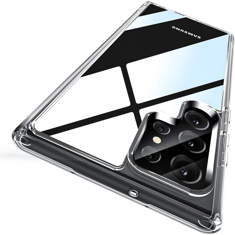 Samsung S22 Ultra - Stöttåligt Transparent Silikon Skal Solid® Extra Förstärkt
