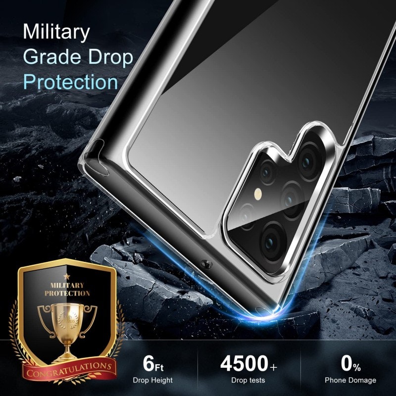 Samsung S22 Ultra - Stöttåligt Transparent Silikon Skal Solid® Extra Förstärkt