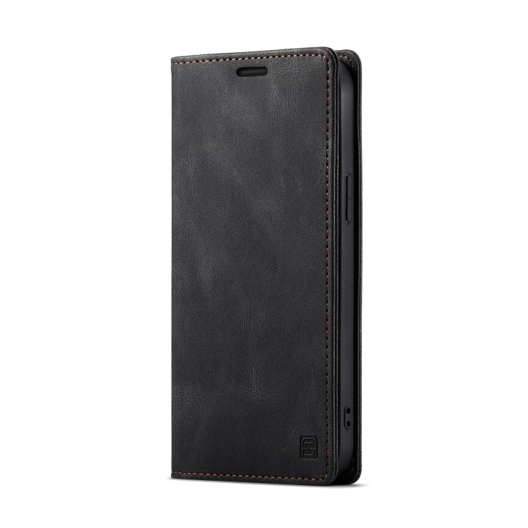 iPhone 14 Pro Max Läder Flip Fodral RFID Skyddat Svart