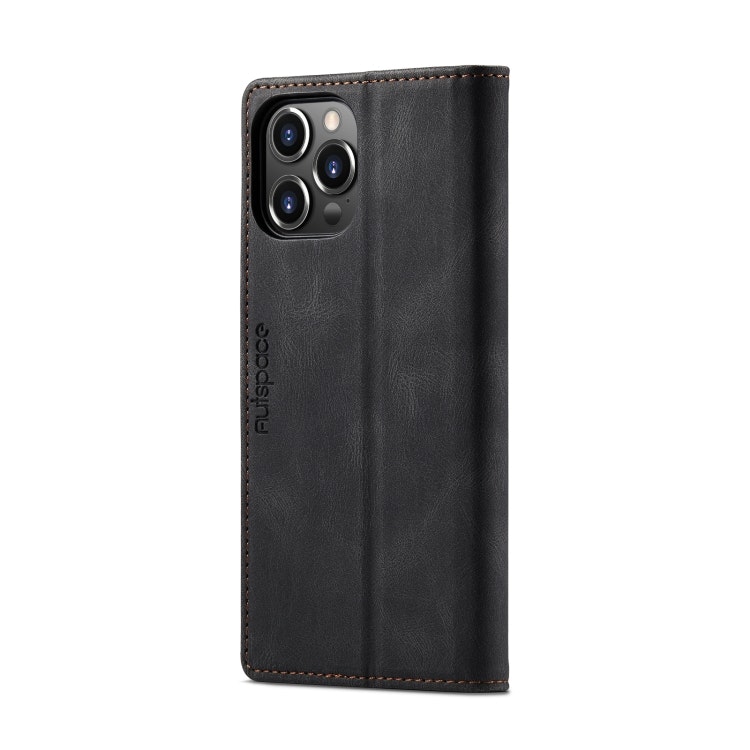 iPhone 14 Pro Max Läder Flip Fodral RFID Skyddat Svart