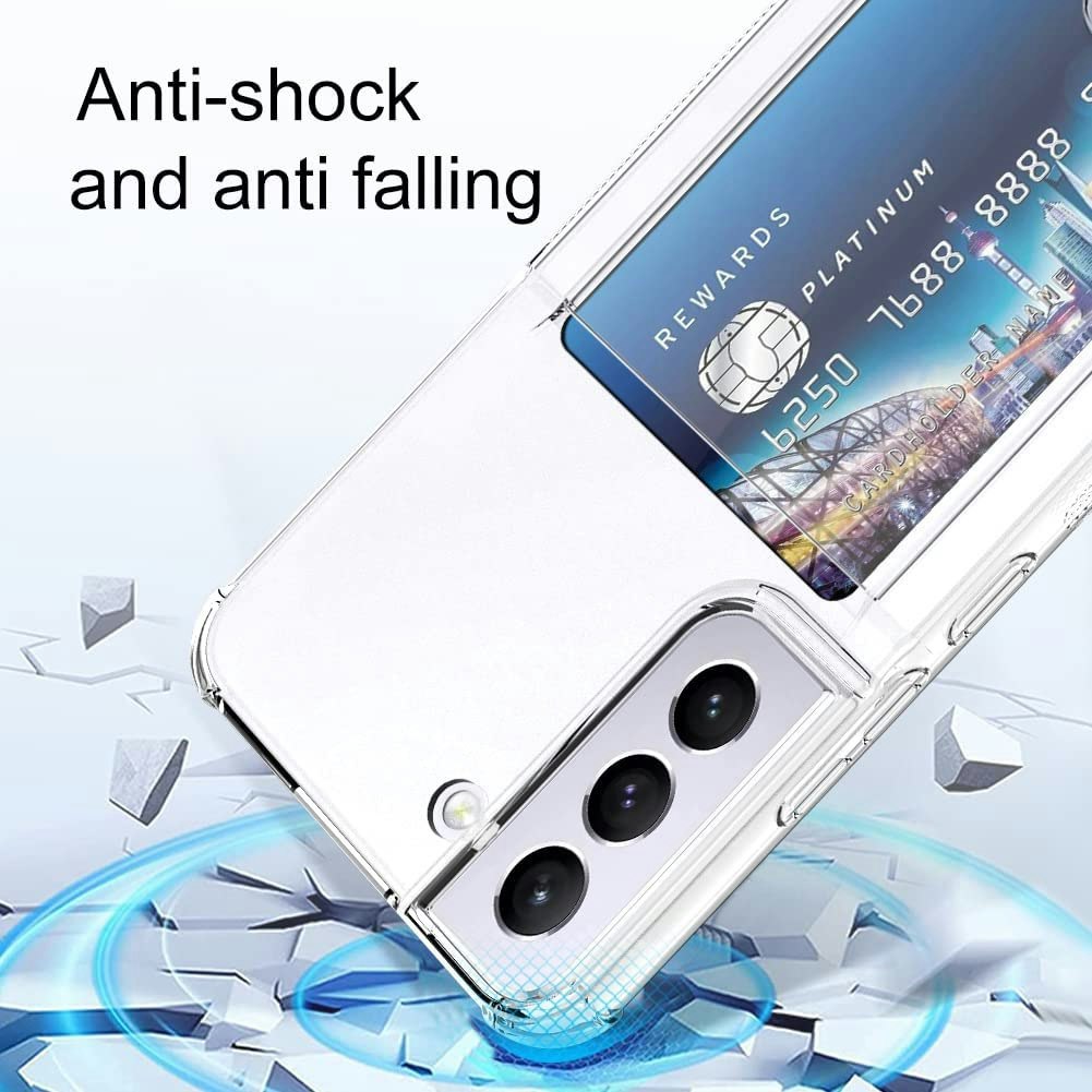 Samsung S22 - Stöttåligt Transparent Silikon Skal Kortfack Solid®