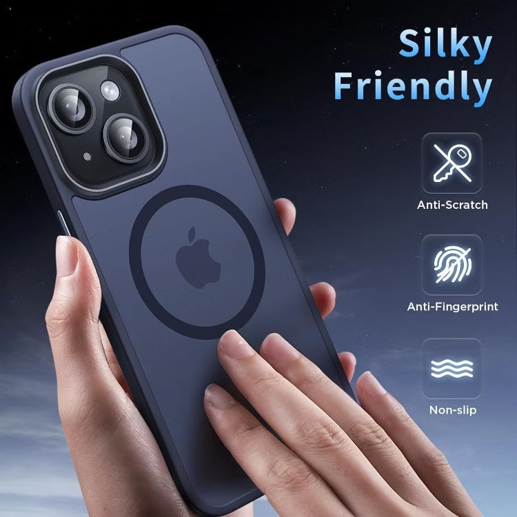iPhone 15 - Skal MagSafe MagMat Frostad Matt Blå