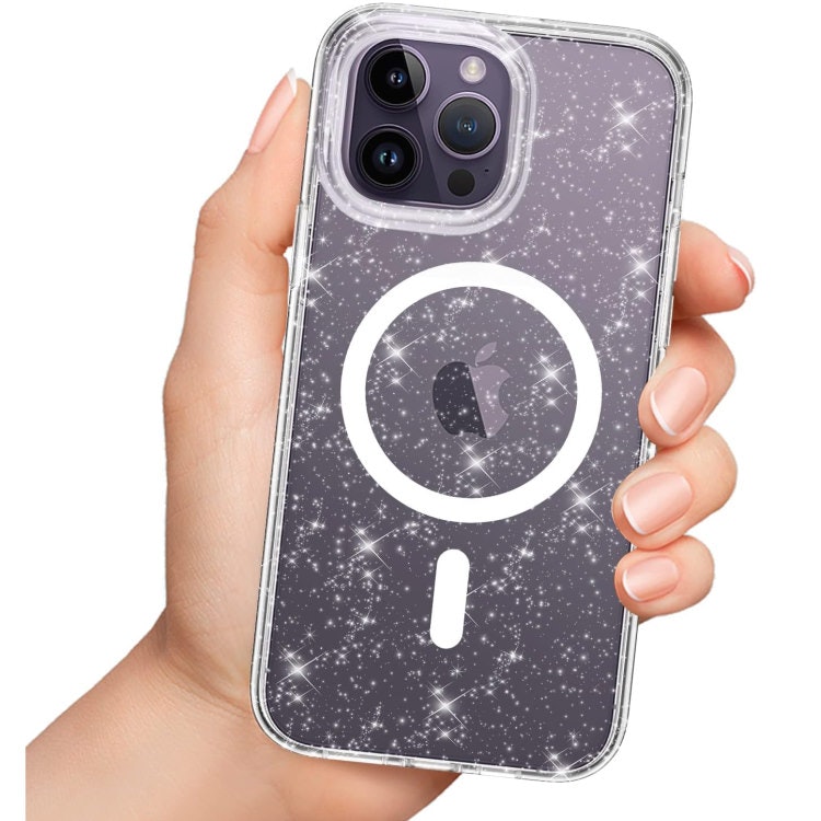 iPhone 12/12 Pro - Glitter MagSafe Skal Stöttåligt Transparent