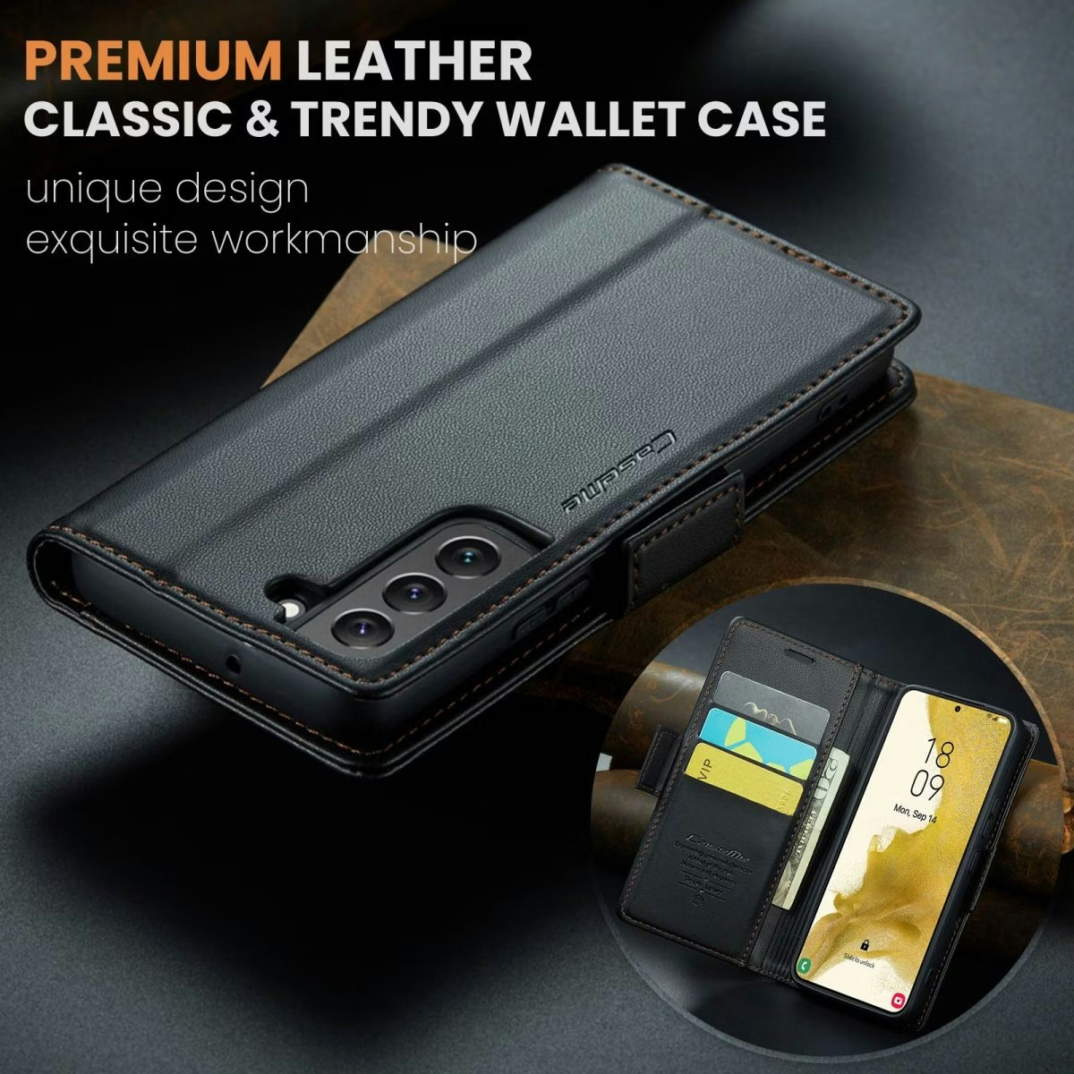 Samsung S22 - Fodral 4-FACK Premium CaseMe® Svart