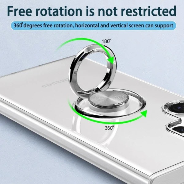 Samsung S23 Ultra - Transparent Skal Ringhållare Solid® Stöttåligt