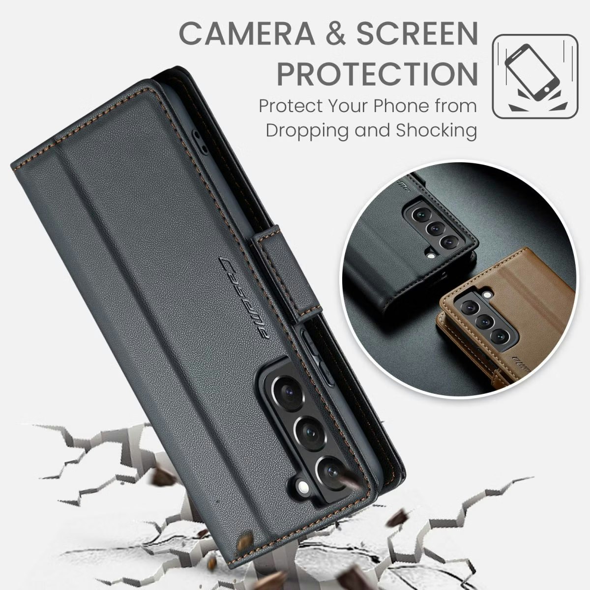 Samsung S22 - Fodral 4-FACK Premium CaseMe® Svart