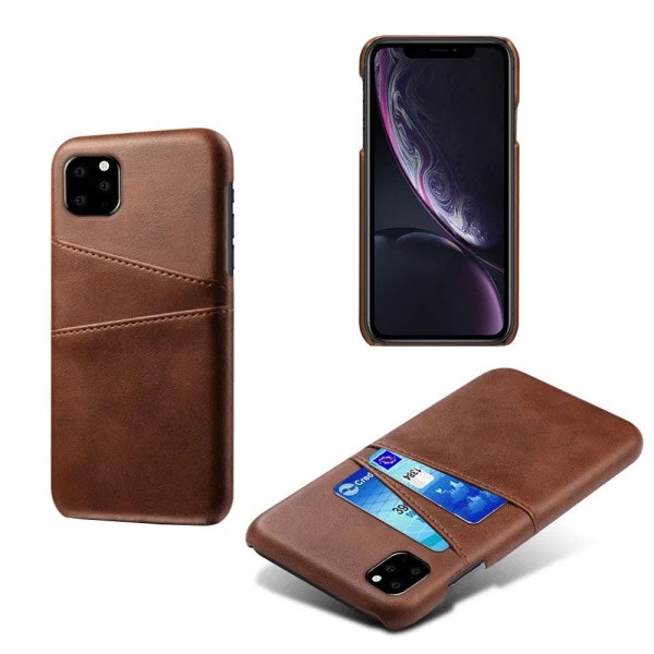 iPhone 11 - Läderskal med 2 kortfack Solid® Välj Färg