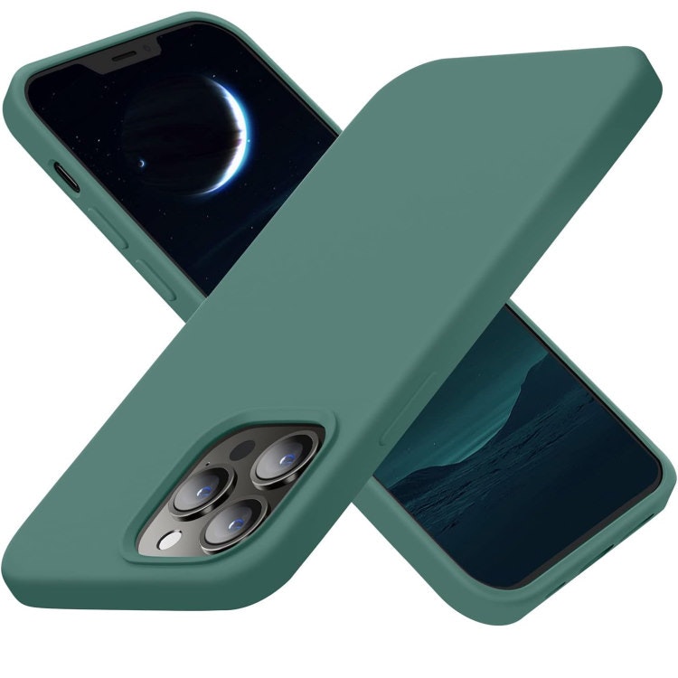 iPhone 12 - Gummibelagt Stöttåligt Silikon Skal Grön
