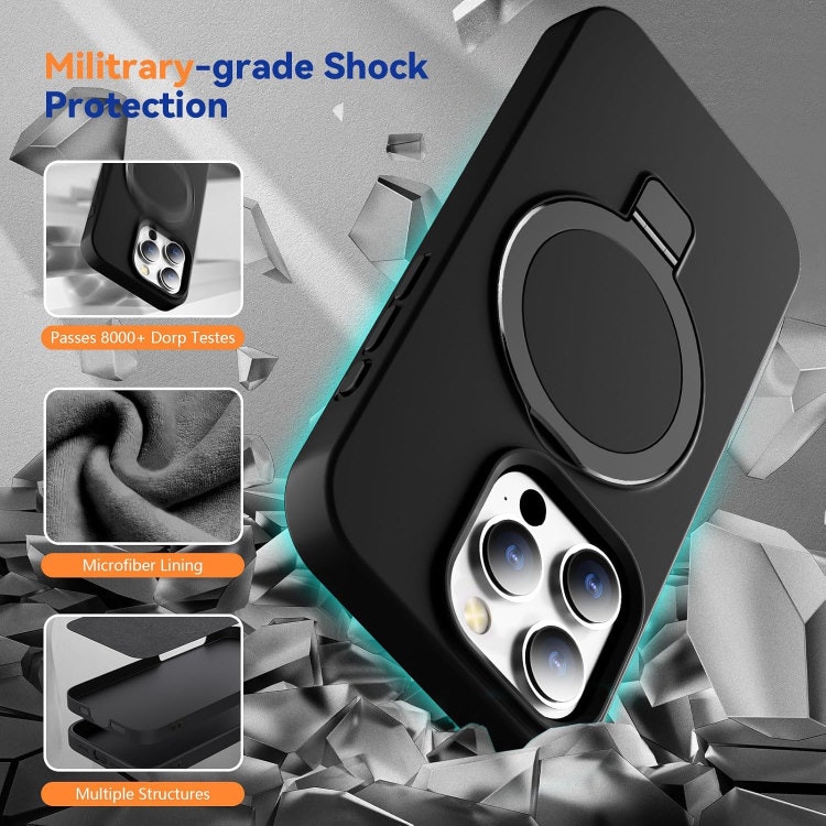 iPhone 12/12 Pro - Magsafe Silikon Skal Kickstand Svart