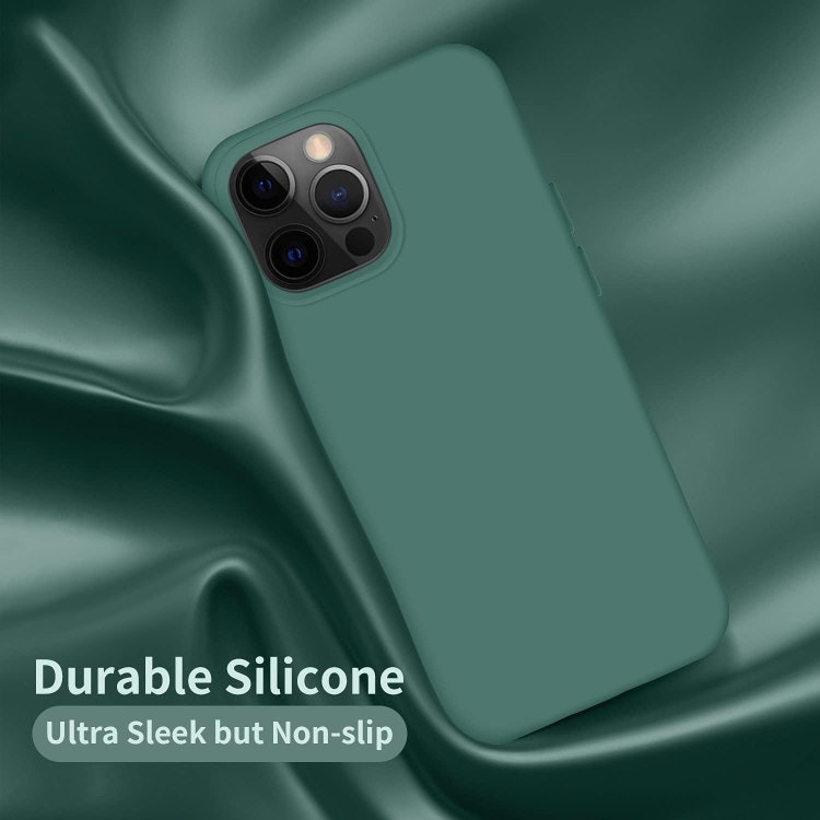 iPhone 12 - Gummibelagt Stöttåligt Silikon Skal Grön