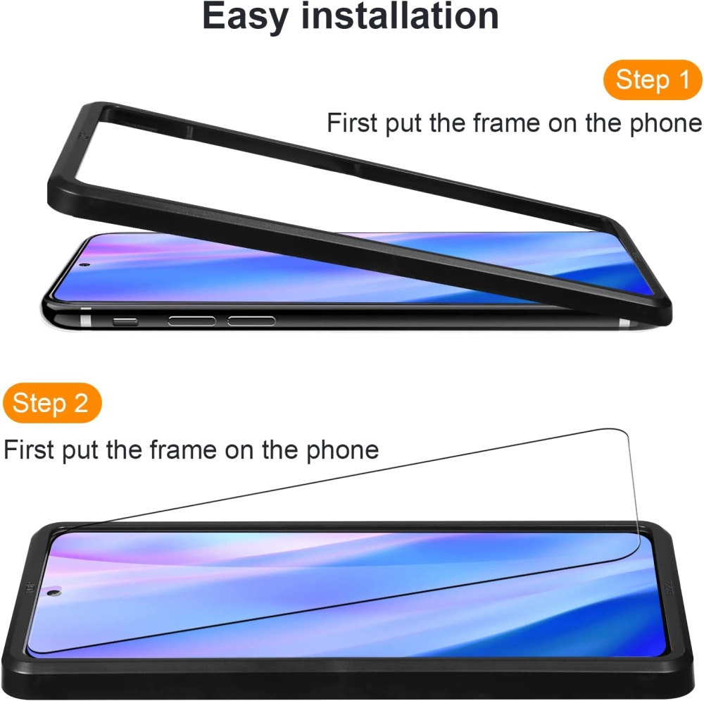 Samsung S23 - (2-Pack) Premium Skärmskydd med Installationsram