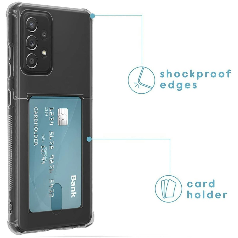 Samsung A53 - Transparent Silikon Skal Kortfack Nordic® Extra förstärkt
