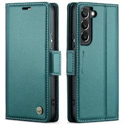 Samsung S22 - Fodral Premium Läder RFID Skyddat CaseMe® Grön