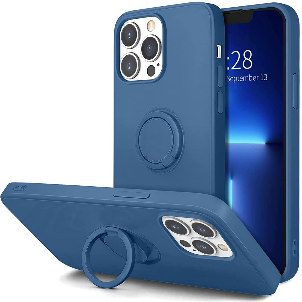 iPhone 12 Pro Max - Välj Färg Silikonskal Stötdämpande med Ringhållare