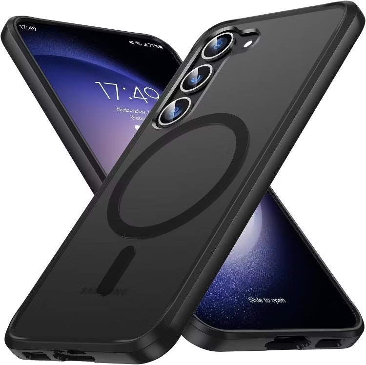 Samsung S23 - Skal MagSafe Stötdämpande Frostad Matt Svart