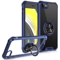 iPhone 7/8/SE - Stöttåligt Skal med Magnetisk ring Extra Förstärkt Blå
