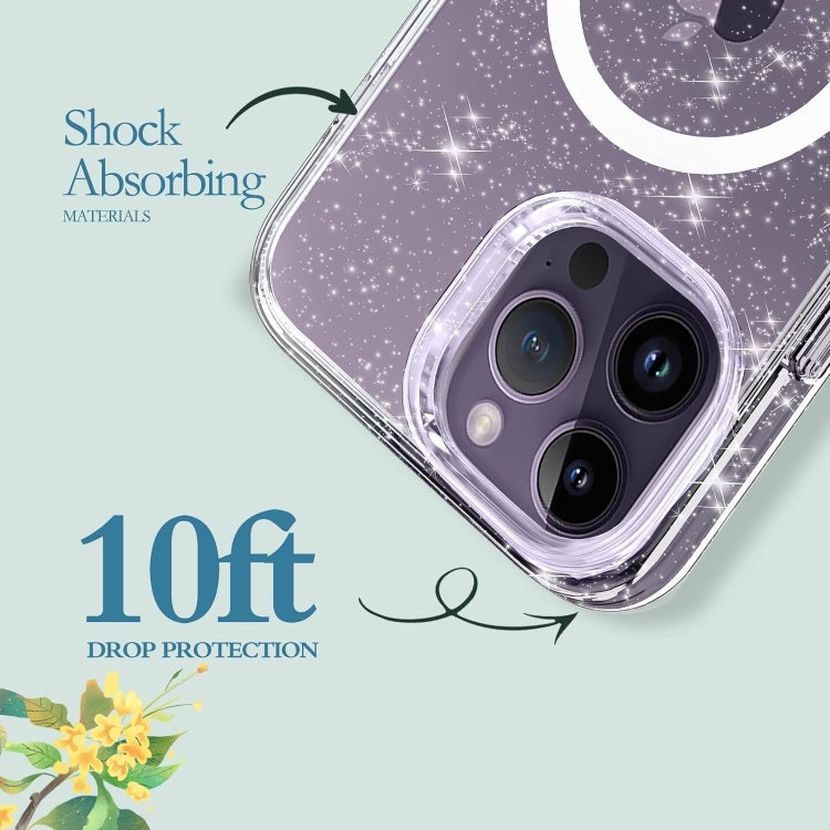 iPhone 14 Pro Max - Magsafe Skal Transparent Glitter