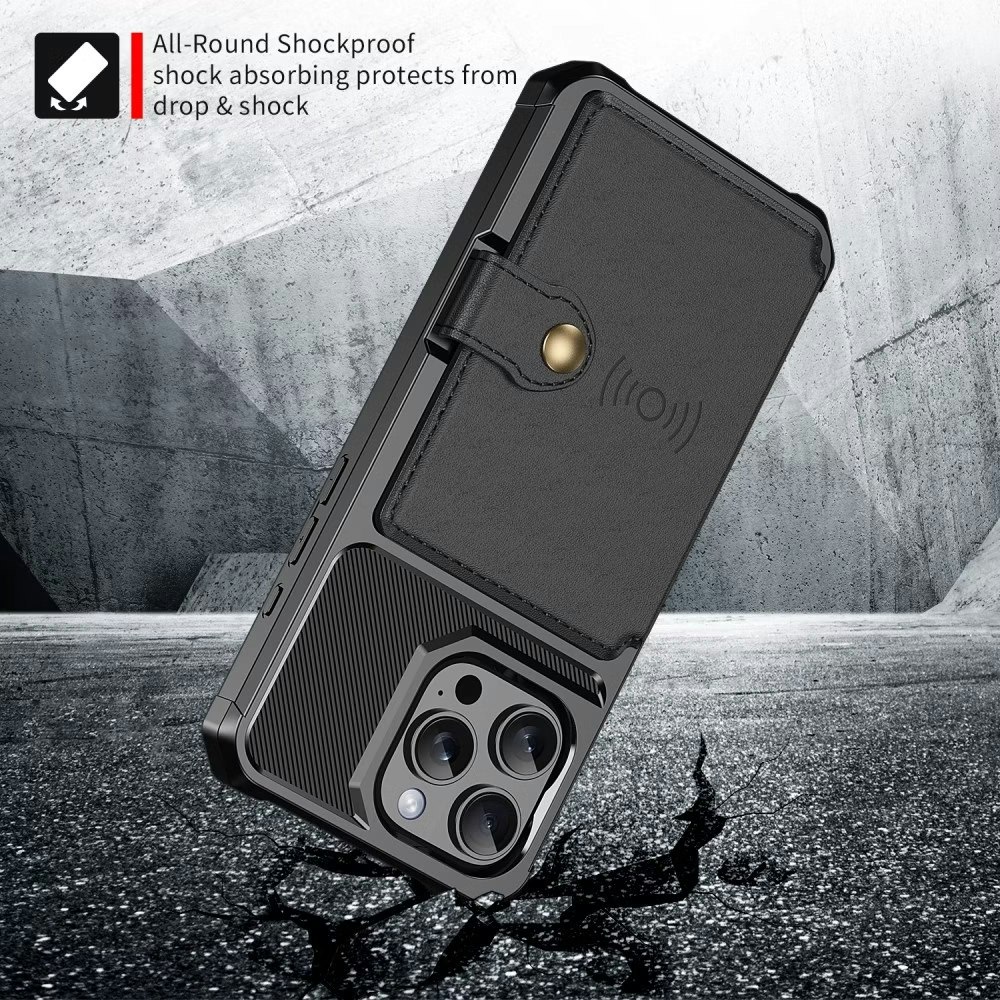 iPhone 16 Pro Max - Skal Med Magnetiskt Plånbok RFID Svart