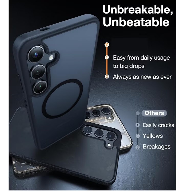 Samsung S23 - Skal MagSafe Stötdämpande Frostad Matt Svart