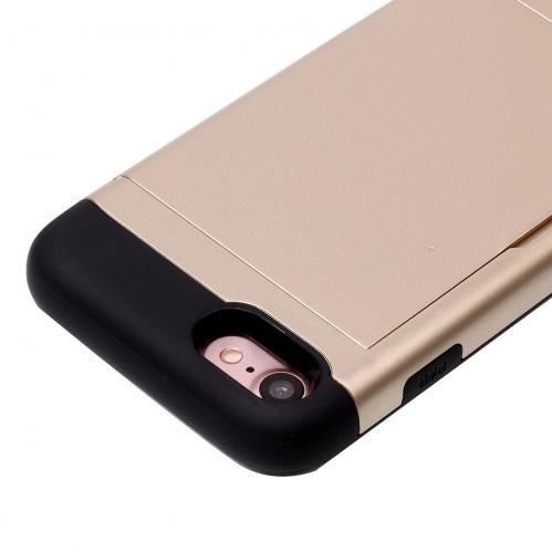 iPhone 7/8/SE - Skal med kortfack Stöttåligt Guld
