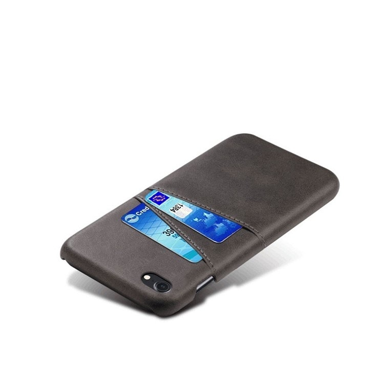 Läderskal Stötdämpande med 2 Kortfack iPhone 7/8/SE 2 Svart