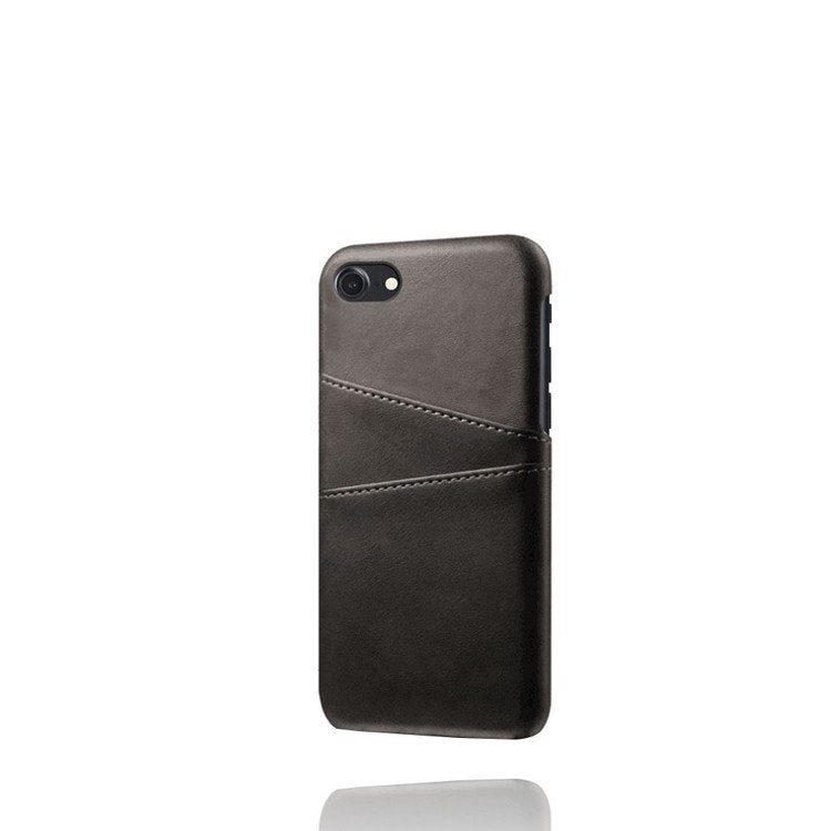 Läderskal Stötdämpande med 2 Kortfack iPhone 7/8/SE 2 Svart