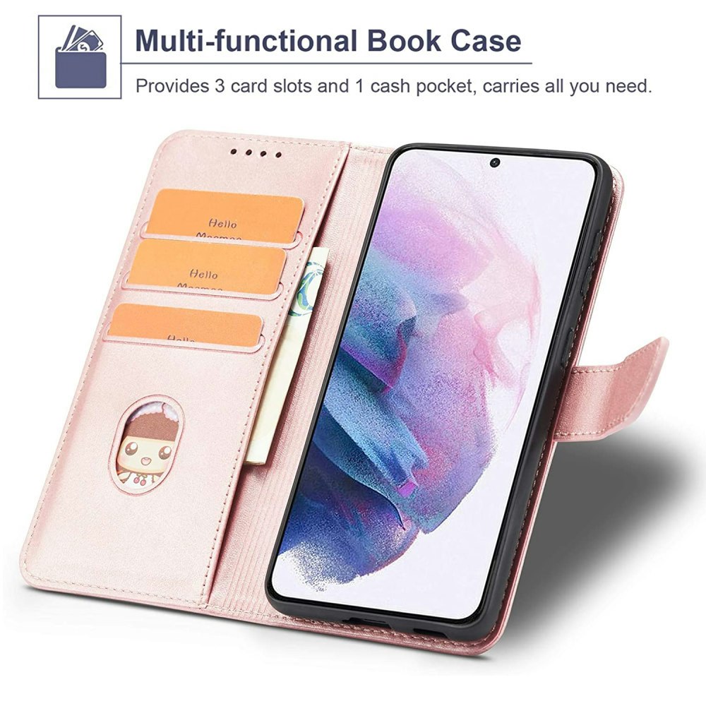 Galaxy S21 - Klassiskt Läder Fodral Nordic® Roséguld
