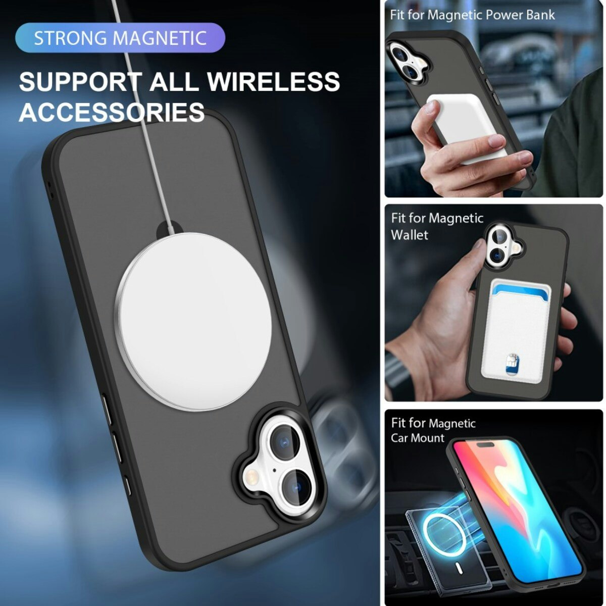 iPhone 16 - Magsafe Skal Kickstand Stöttåligt Matt Svart
