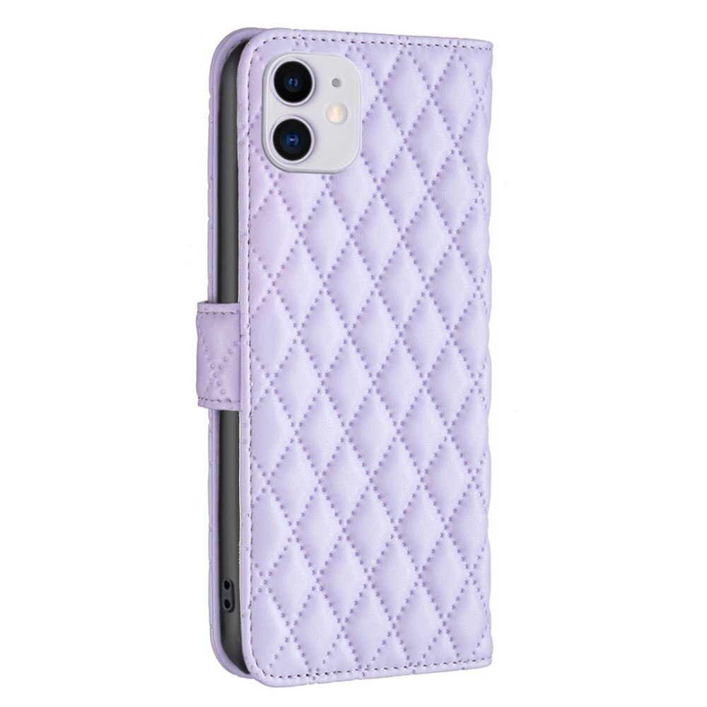 iPhone 11 - Praktiskt Läder Fodral 4-FACK Quilted Lila