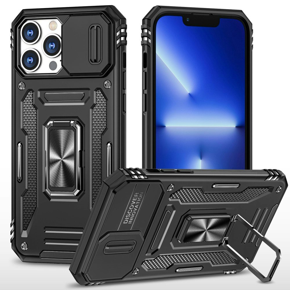 iPhone 12 Pro Max - Skal CamShield / Kameraskydd Kickstand Svart