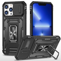 iPhone 12 Pro Max - Skal CamShield / Kameraskydd Kickstand Svart